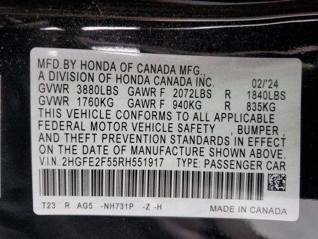 2024 HONDA CIVIC SPOR - 2HGFE2F55RH551917