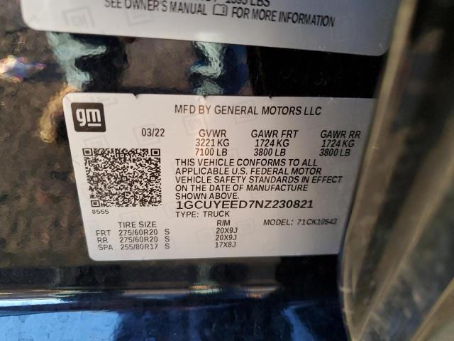 2022 CHEVROLET SILVERADO LTD K1500 RST - 1GCUYEED7NZ230821