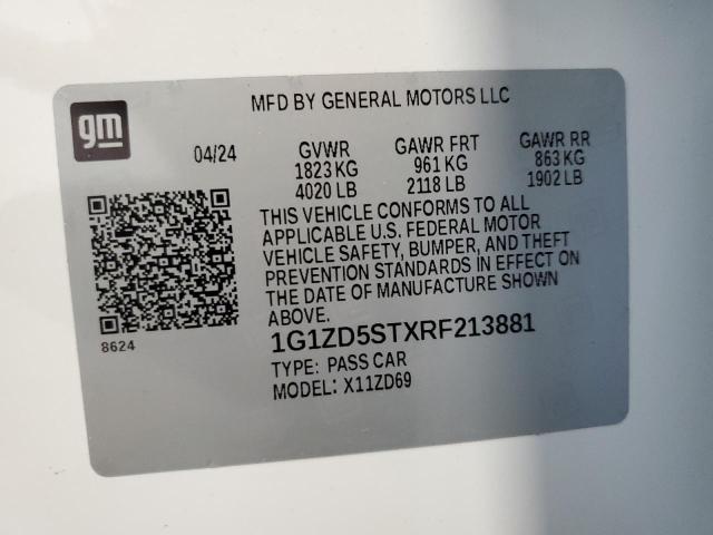 2024 CHEVROLET MALIBU LT 1G1ZD5STXRF213881