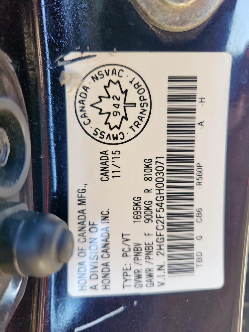 2016 HONDA CIVIC LX #3279800275