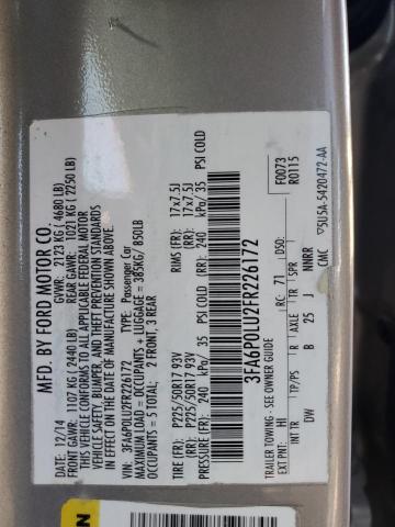 2015 FORD FUSION SE HYBRID 3FA6P0LU2FR226172