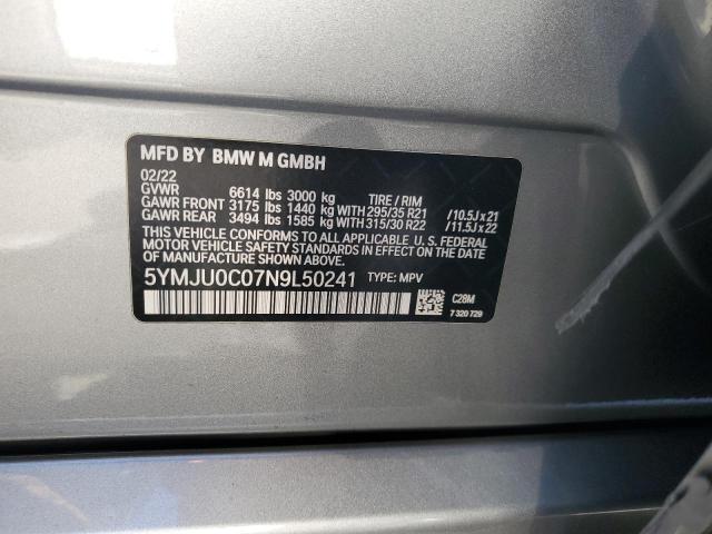 2022 BMW X5 M 5YMJU0C07N9L50241