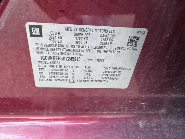 2016 CHEVROLET SILVERADO 1GCVKREH5GZ245918