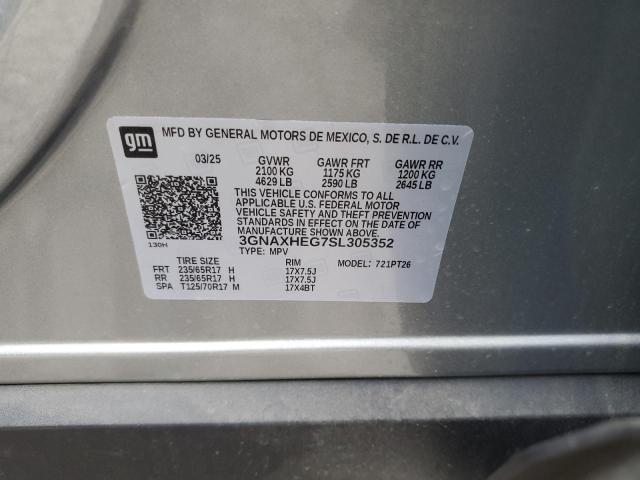 2025 CHEVROLET EQUINOX LT 3GNAXHEG7SL305352