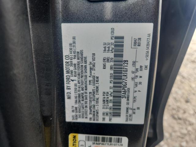 2020 FORD FUSION - 3FA6P0G77LR107128