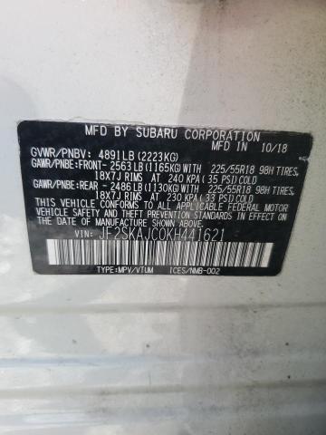 2019 SUBARU FORESTER S JF2SKAJC0KH441621