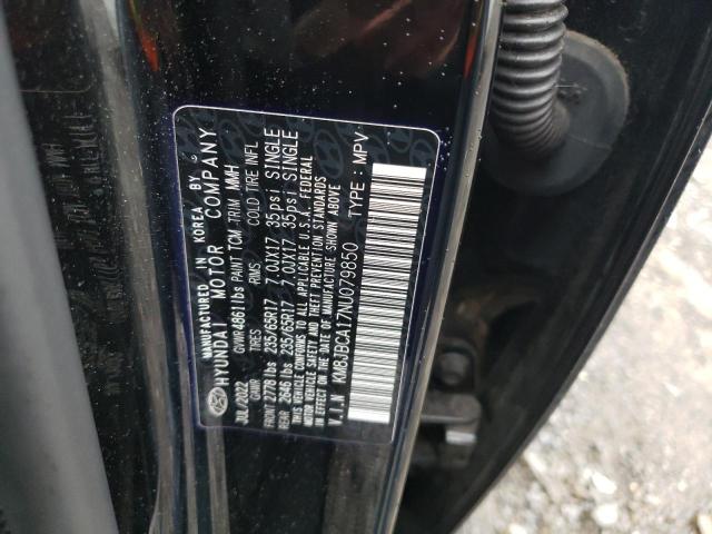 2022 HYUNDAI TUCSON BLU KM8JBCA17NU079850