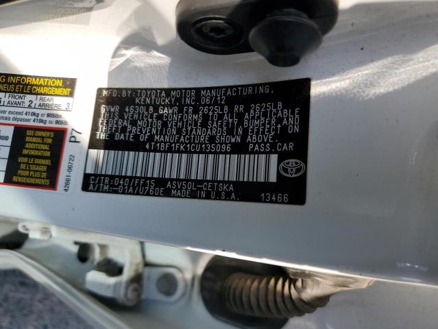 2012 TOYOTA CAMRY BASE - 4T1BF1FK1CU135096
