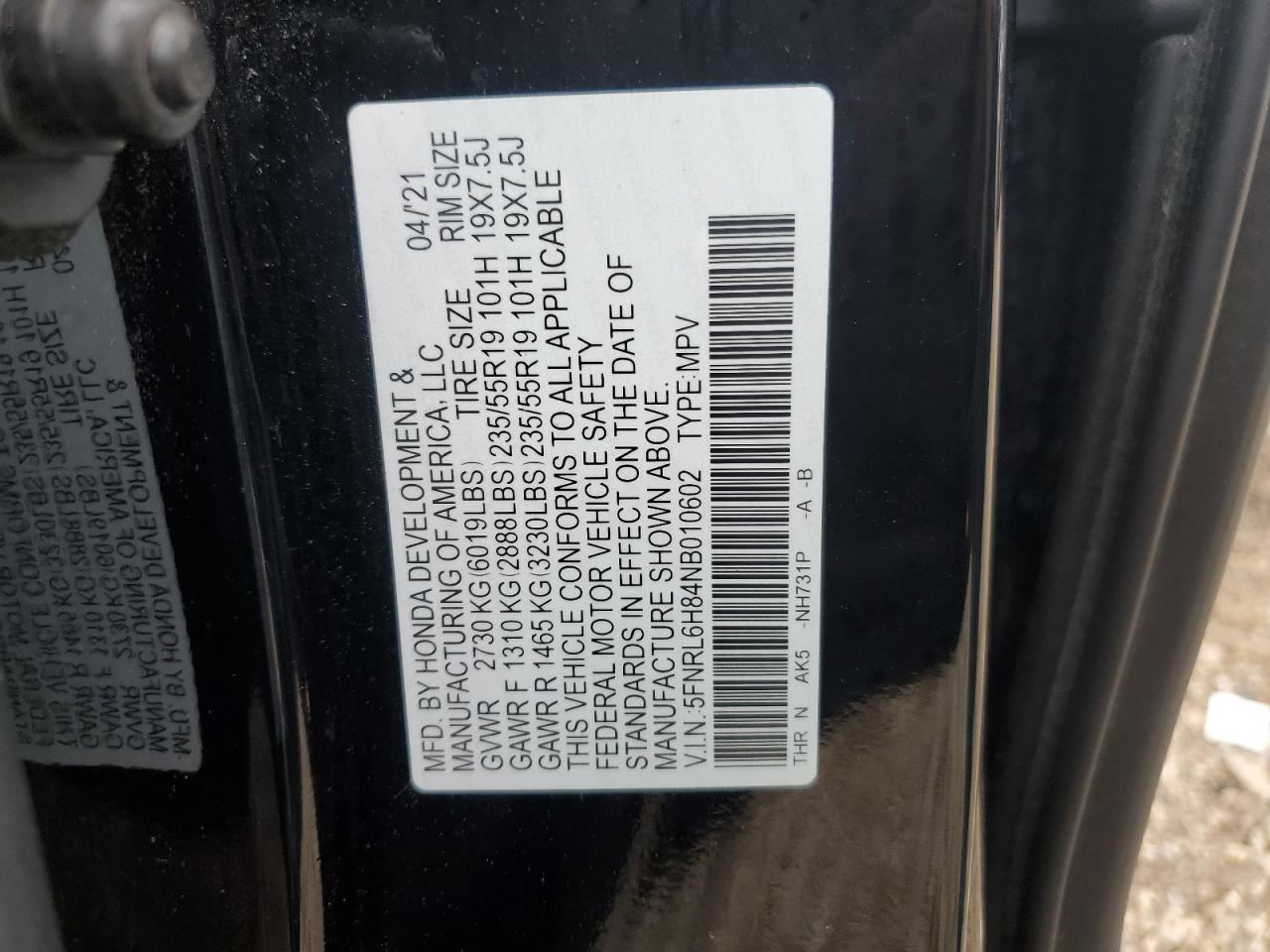 HONDA ODYSSEY TOURING