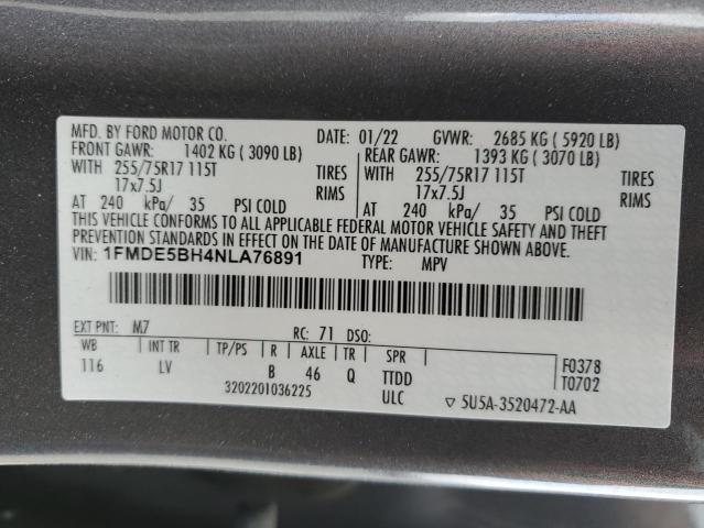 2022 FORD BRONCO BASE - 1FMDE5BH4NLA76891