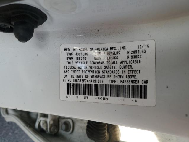 2017 HONDA ACCORD EX #3266696363