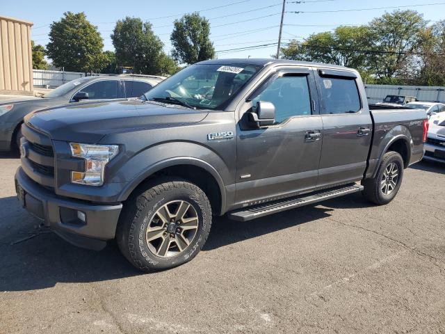 FORD F150 SUPER 2015 gray crew pic gas 1FTEW1EP9FFC43523 photo #1