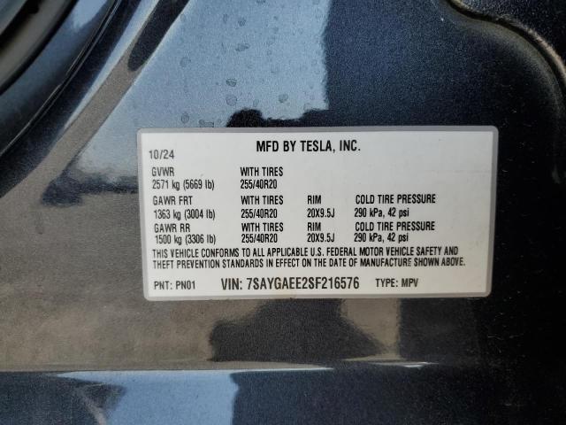 2025 TESLA MODEL Y - 7SAYGAEE2SF216576