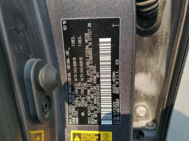 2019 TOYOTA HIGHLANDER 5TDJZRFH1KS933482