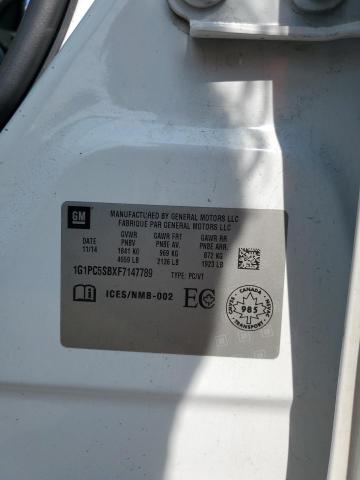 2015 CHEVROLET CRUZE LT - 1G1PC5SBXF7147789