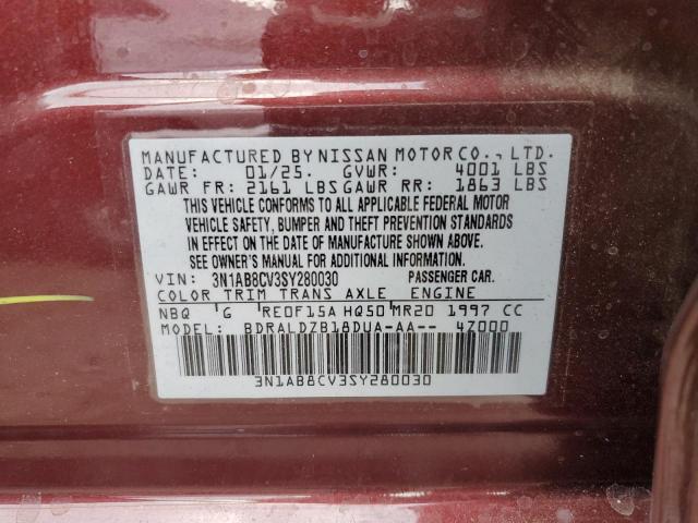 2025 NISSAN SENTRA SV 3N1AB8CV3SY280030