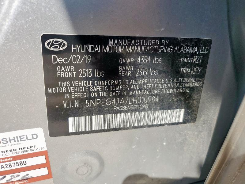 2020 HYUNDAI SONATA SE 5NPEG4JA7LH010984