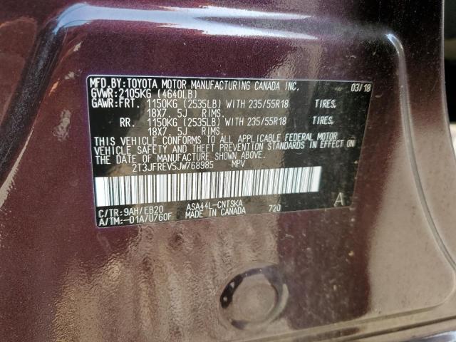 2018 TOYOTA RAV4 SE 2T3JFREV5JW768985