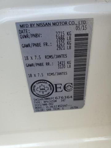 2015 NISSAN PATHFINDER 5N1AR2MMXFC676364