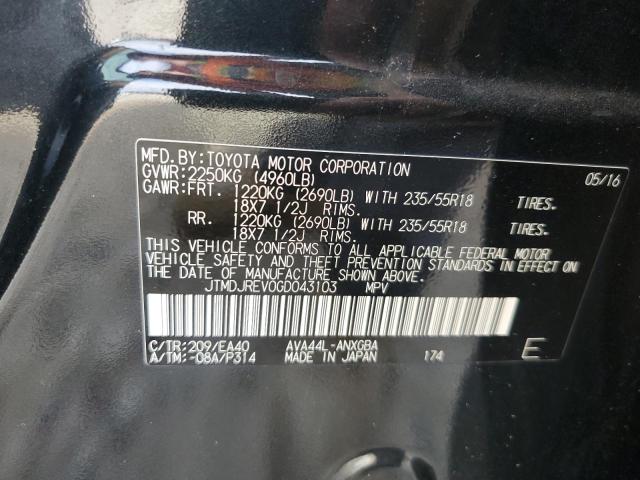 2016 TOYOTA RAV4 HV LIMITED JTMDJREV0GD043103