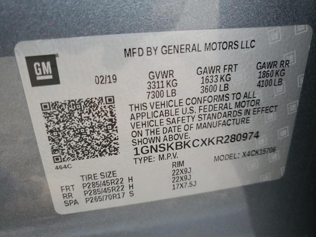 2019 CHEVROLET TAHOE K150 #3285761657