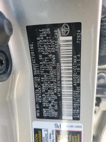 2017 TOYOTA CAMRY LE 4T1BF1FK1HU802594