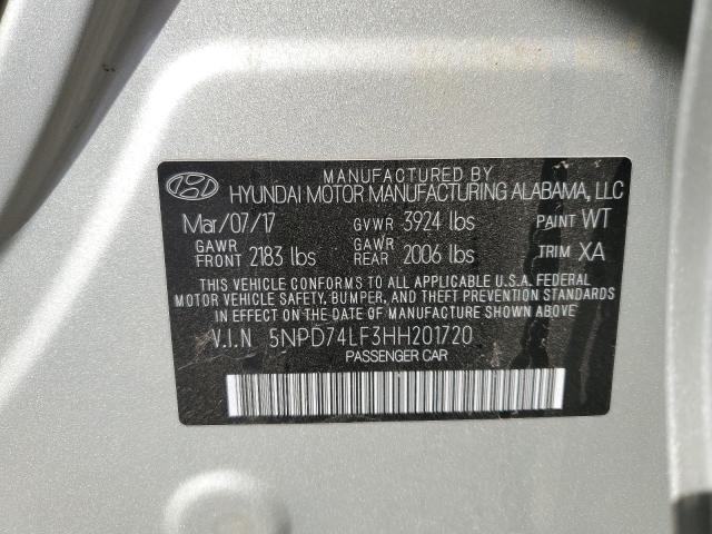 2017 HYUNDAI ELANTRA SE - 5NPD74LF3HH201720