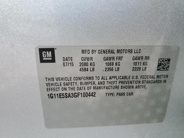 2016 CHEVROLET MALIBU LIMITED LTZ 1G11E5SA3GF100442