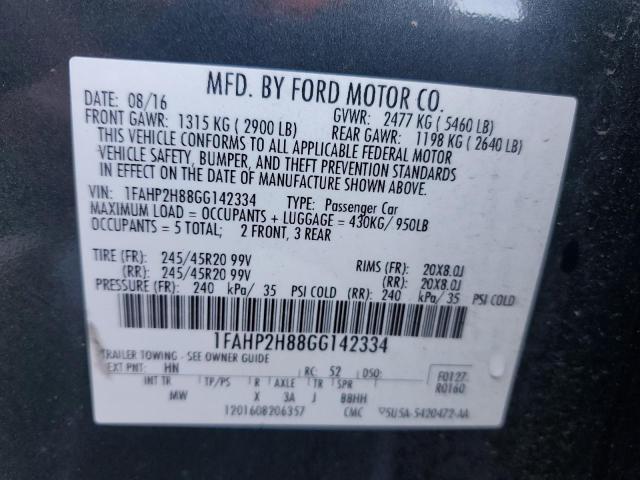2016 FORD TAURUS SEL 1FAHP2H88GG142334
