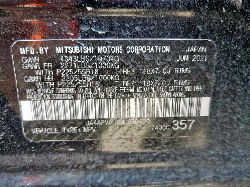 2021 MITSUBISHI OUTLANDER - JA4APVAU9MU030430