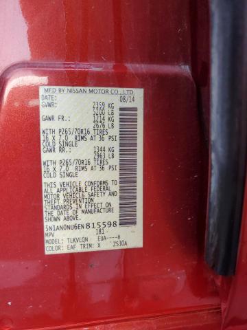 2014 NISSAN XTERRA X - 5N1AN0NU6EN815598