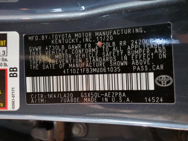 2021 TOYOTA AVALON LIM 4T1DZ1FB3MU061035