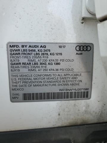 2018 AUDI Q5 PREMIUM PLUS WA1BNAFY5J2071580