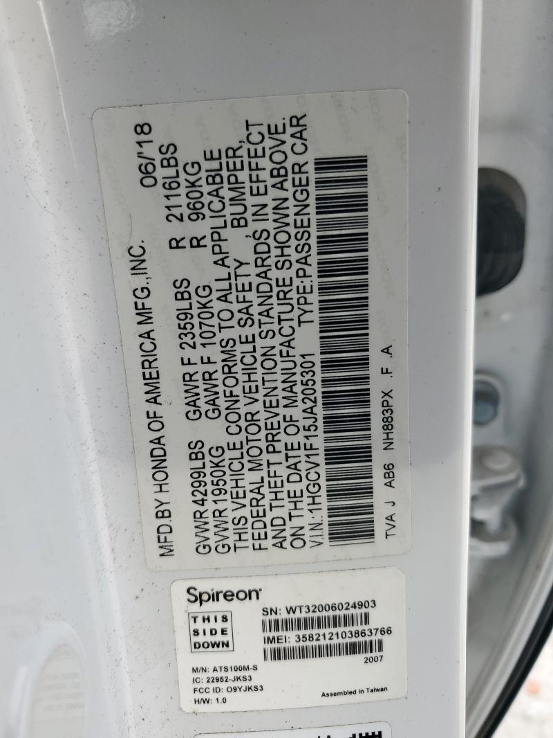 2018 HONDA ACCORD LX #3298161272