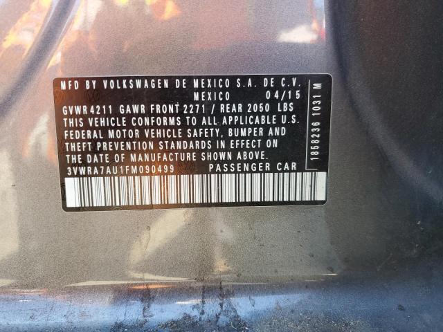 2015 VOLKSWAGEN GOLF TDI 3VWRA7AU1FM090499