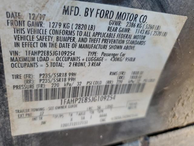 2018 FORD TAURUS SEL 1FAHP2E85JG109254