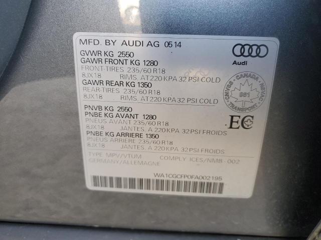 2015 AUDI SQ5 PREMIU WA1CGCFP0FA002195