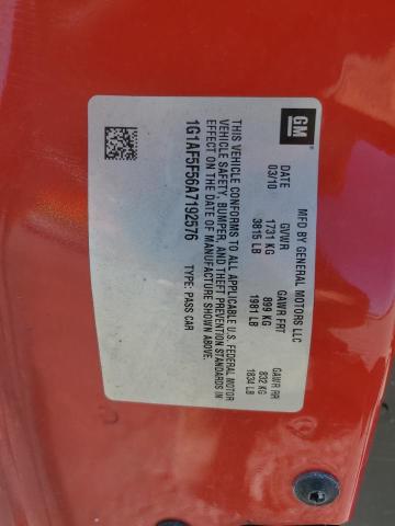 2010 CHEVROLET COBALT 2LT - 1G1AF5F56A7192576