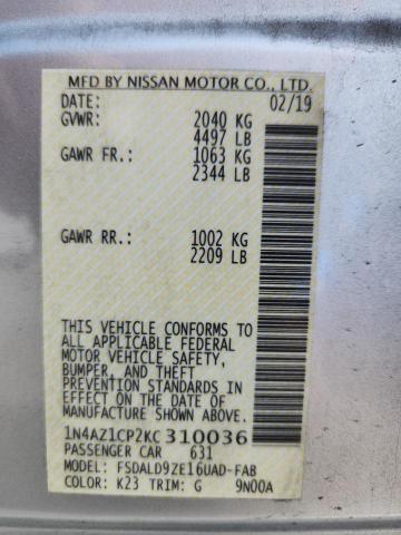 2019 NISSAN LEAF S - 1N4AZ1CP2KC310036