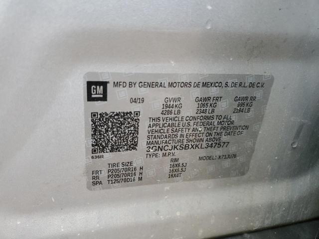 2019 CHEVROLET TRAX LS 3GNCJKSBXKL347577