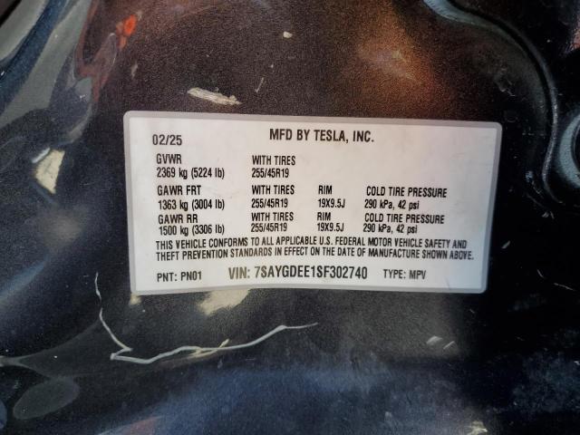 2025 TESLA MODEL Y 7SAYGDEE1SF302740