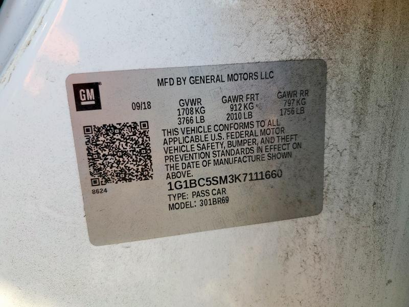 2019 CHEVROLET CRUZE LS 1G1BC5SM3K7111660