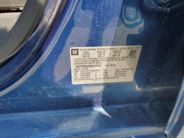 2016 CHEVROLET SILVERADO 3GCPCRECXGG157814