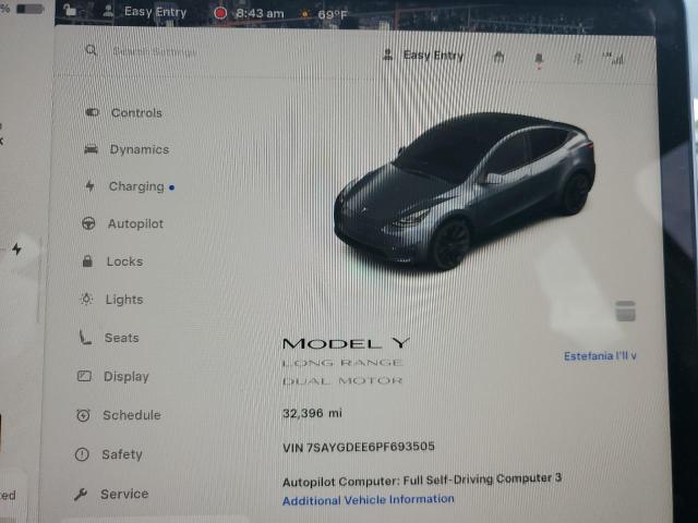 2023 TESLA MODEL Y 7SAYGDEE6PF693505