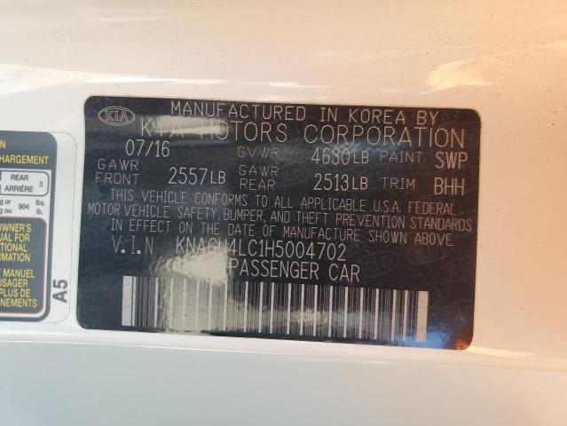 2017 KIA OPTIMA HYB KNAGU4LC1H5004702