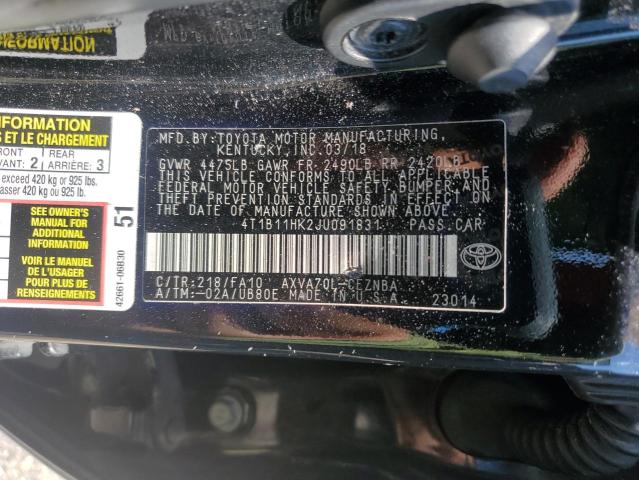 2018 TOYOTA CAMRY L - 4T1B11HK2JU091831