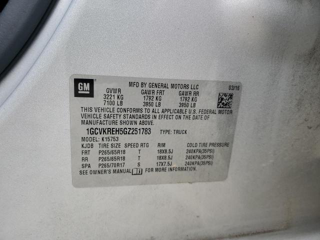 2016 CHEVROLET SILVERADO 1GCVKREH5GZ251783