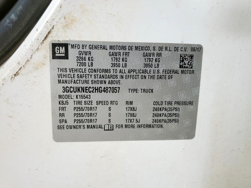 2017 CHEVROLET SILVERADO K1500 3GCUKNEC2HG487057
