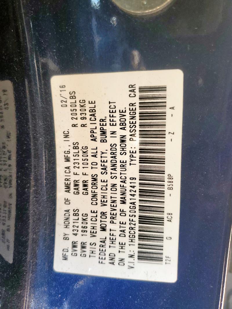 2016 HONDA ACCORD SPORT - 1HGCR2F50GA142419