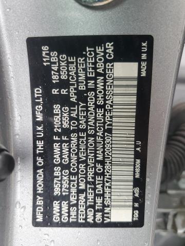 2017 HONDA CIVIC LX SHHFK7H28HU209307